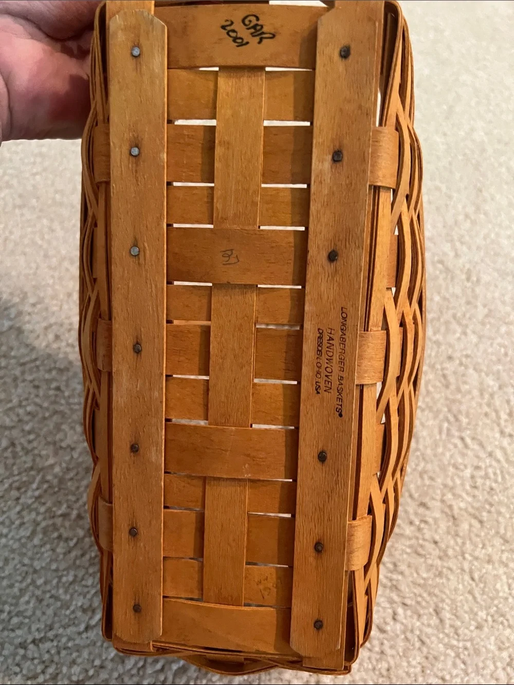 Longaberger 2001 Peony Basket -SFH